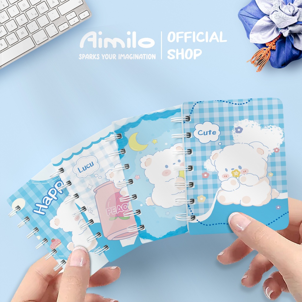 

Aimilo Scrapbook A7 Notebook Aesthetic Buku Catatan Kecil Notebook Mini Buku Scrapbook 50 Lembar