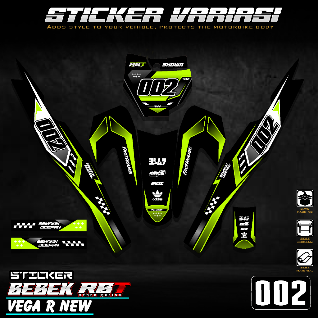 Sticker Striping Yamaha VEGA R NEW MOTOR RBT BEBEK MODIF/BEBEK CUSTOM SUPERMOTO YZ CRF KLX KX KTM RB