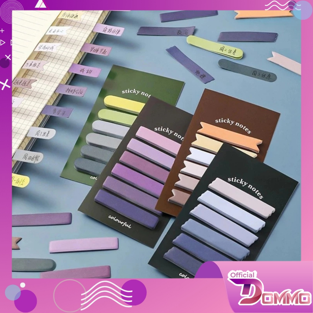 

DOMMO - D2039 Sticky Note Gradiasi 6in1 Tempelan Kertas Catatan 120 Lembar Kertas Notes Morandi Warna Gradasi Label Indeks Kertas Deco Colourful