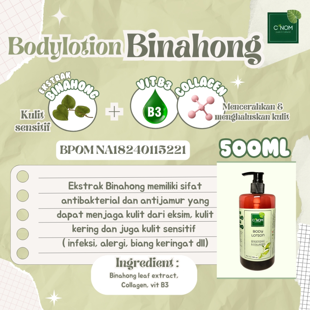 Body Lotion Ekstrak Binahong 500gr