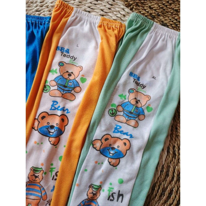 RB 1 Lusin Celana Panjang Bayi kombinasi motif lucu ukuran S M L XL celana panjang anak lusinan
