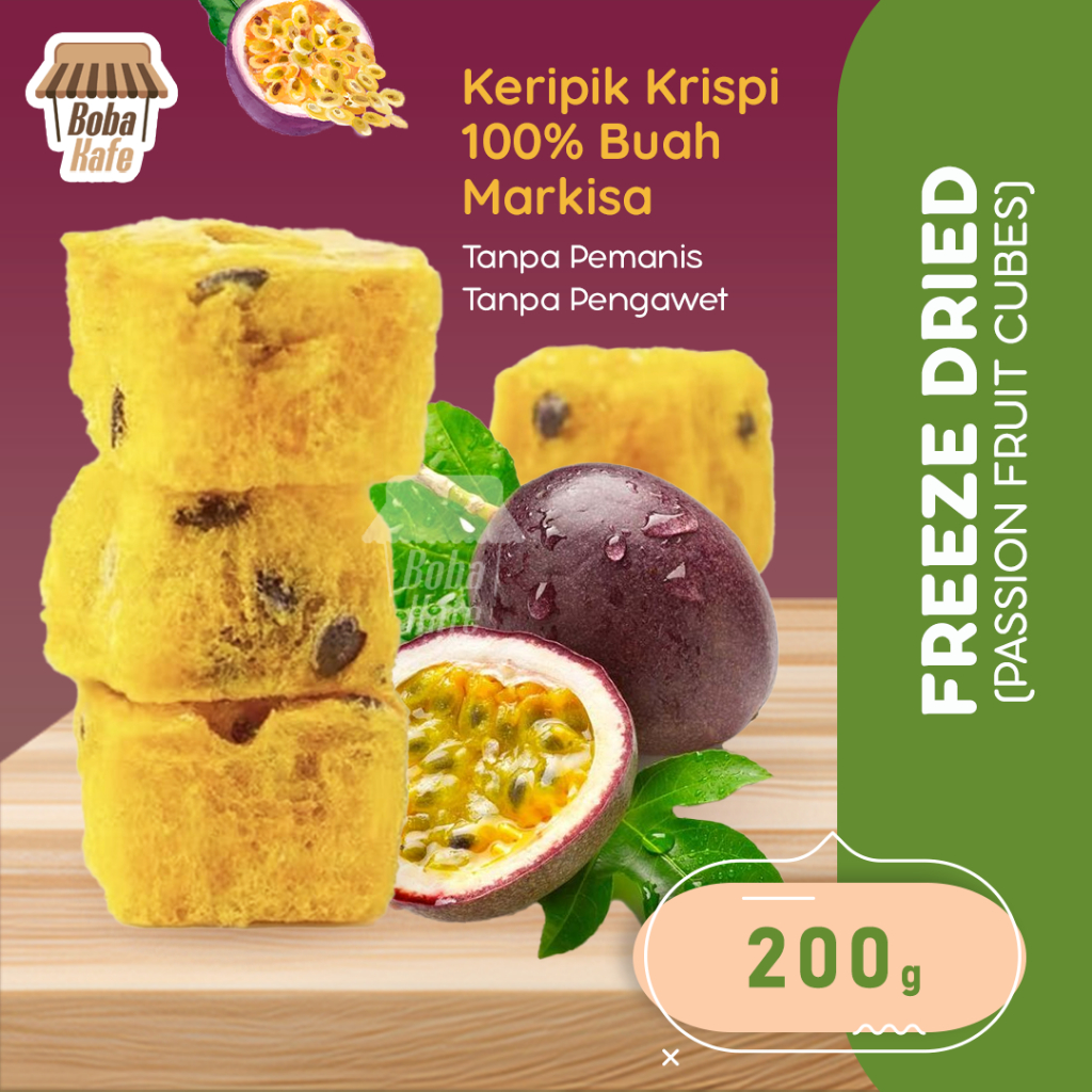 

FREEZE DRIED PASSION FRUIT DICE @200GR- BUAH MARKISA ASLI BENTUK KUBUS
