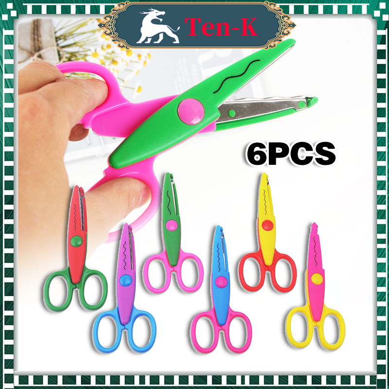 

6Pcs Gunting Prakarya Art Craft Scissors Craft Gunting Kertas Kado Gerigi Zigzag Gelombang