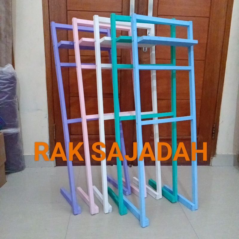 Rak tangga kayu ladder hanger rak mukena rak sajada sejadah sarung mushola estetik