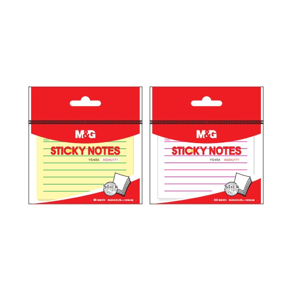 

TBMO M&G 3X4 STICKY NOTE WITH LINES 88SHEETS YS-454 10022333 --