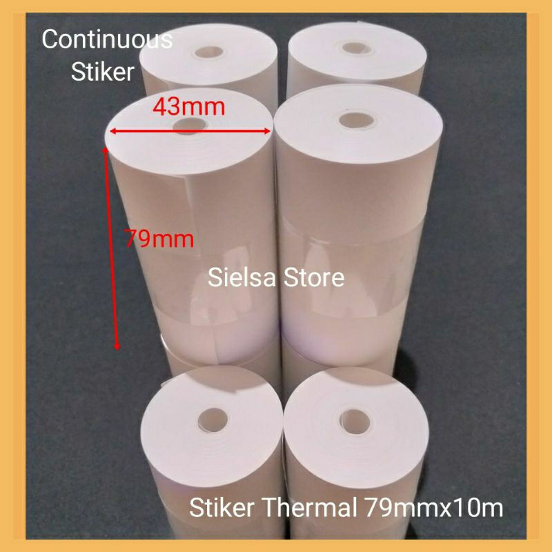 

Label Stiker thermal 80x10m ( paket isi 50 rol ) Continuous nyambung