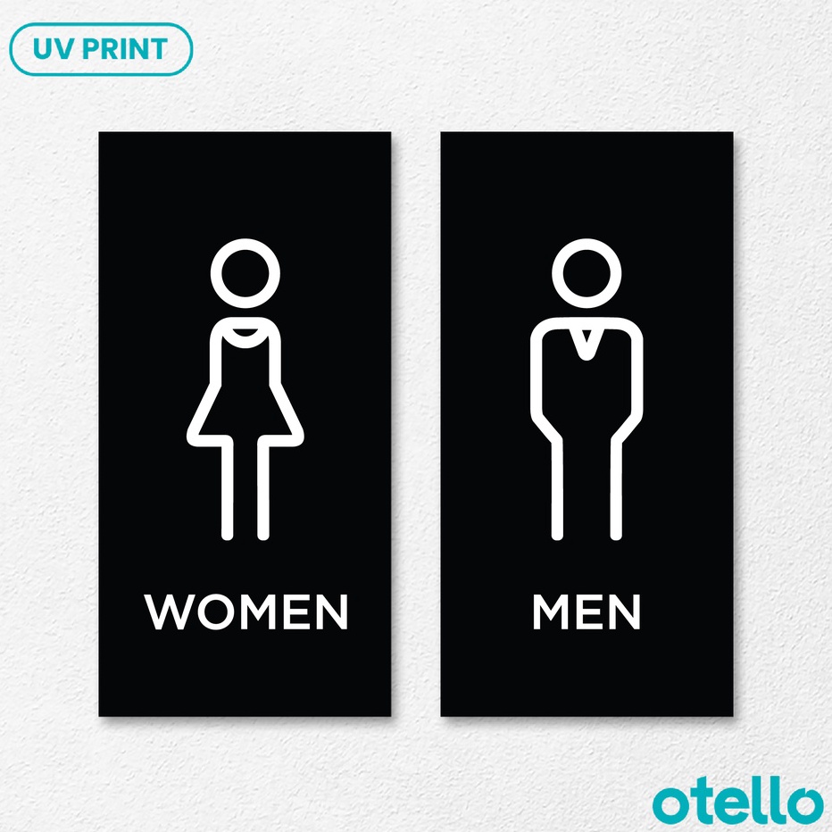

BIG SALE FASION Otello Sign Toilet Pria Wanita Minimalist Signage Acrylic Modern Akrilik Label Tanda Nama Ruang Akrilik Restroom WC Men Women