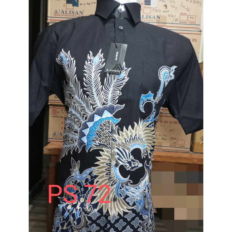 Batik Alisan lengan pendek kemeja batik alisan slim fit