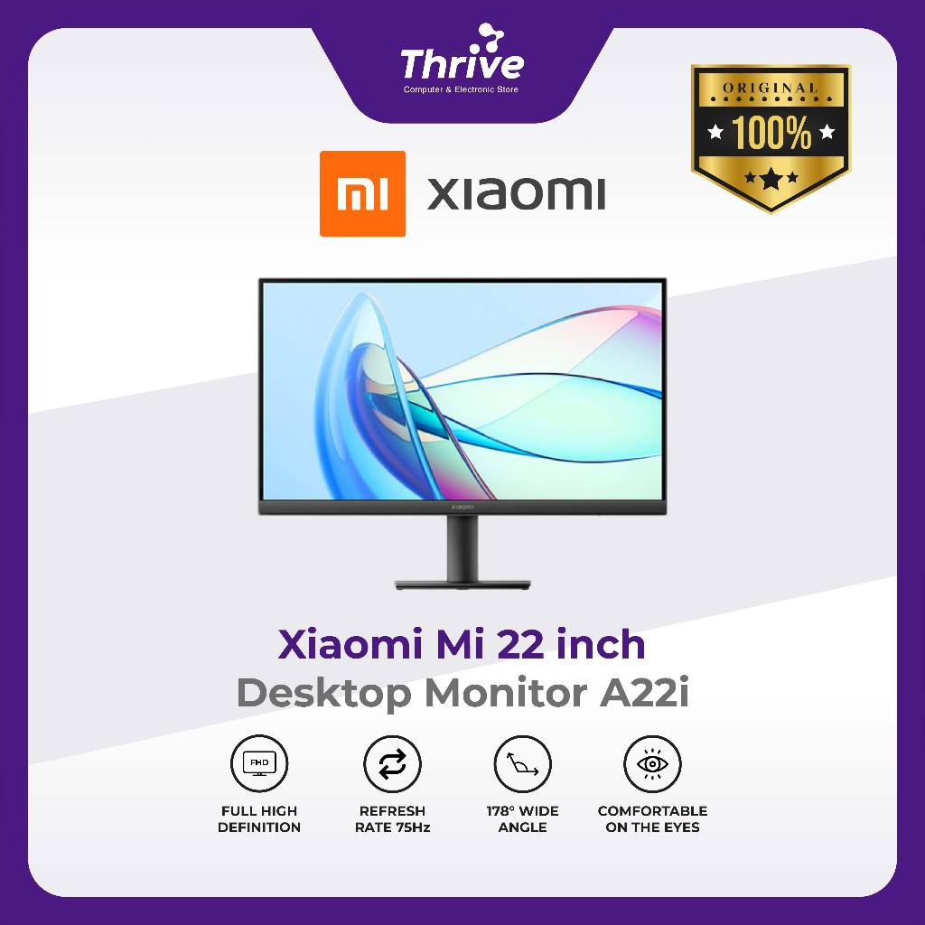 Xiaomi Dekstop Monitor 21.5 inch - Panel VA 75Hz FHD Monitor 22 Inch