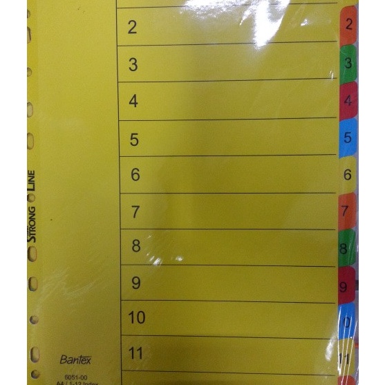 

FASH SALE Divider BANTEX 112 651 PEMBATAS FILE UKURAN A4