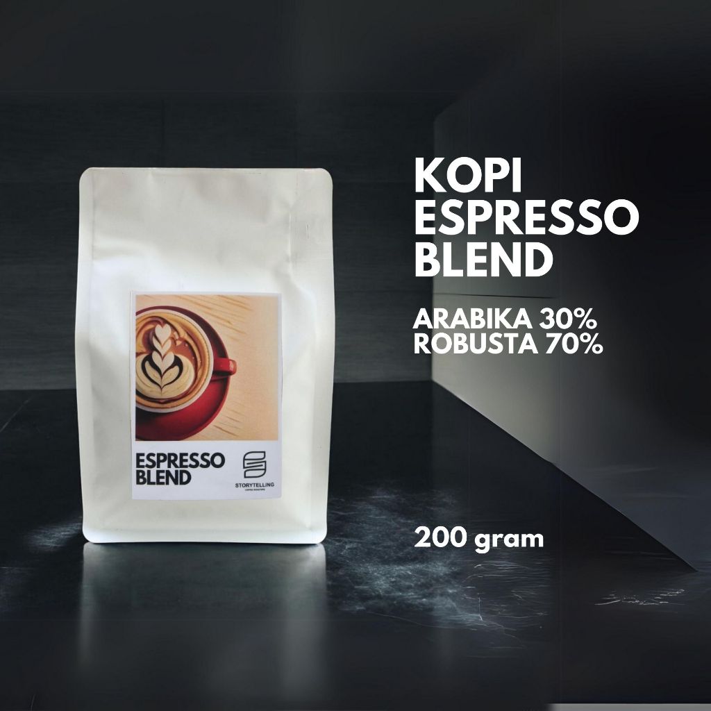 

Kopi espresso blend Arabika 30% Robusta 70% / House blend coffee /200 gram / biji bubuk