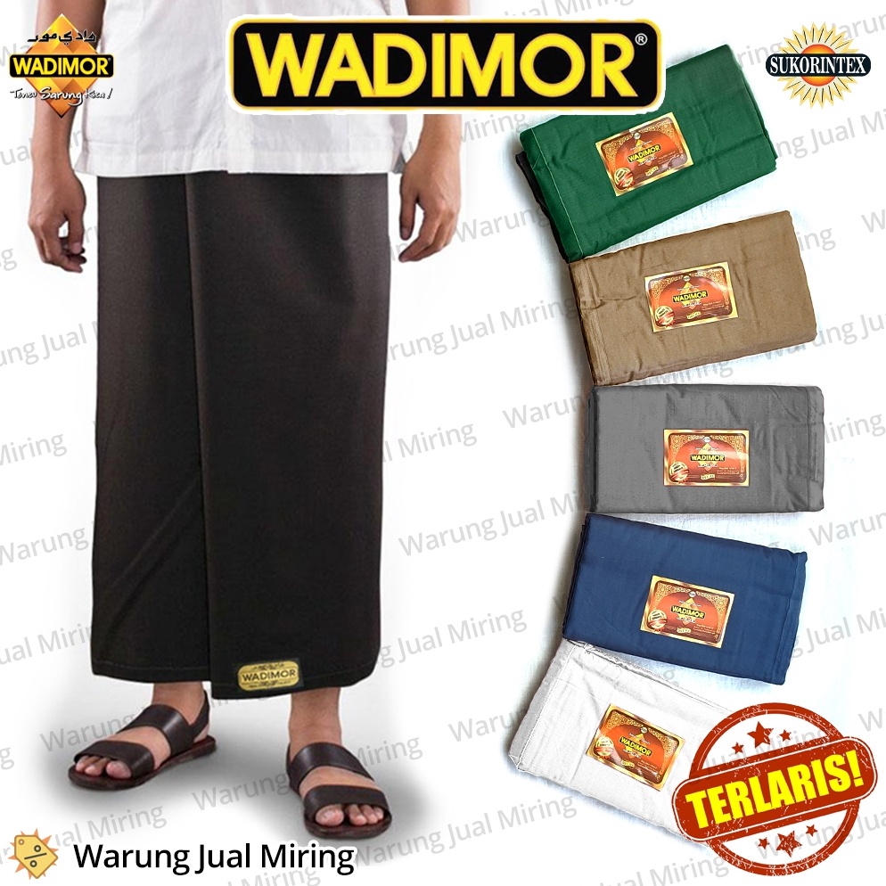 KODE F87L Sarung WADIMOR Hitam Putih Dewasa Anak Polos Warna Tumpal Motif Kain Sarung Samping Wadimo