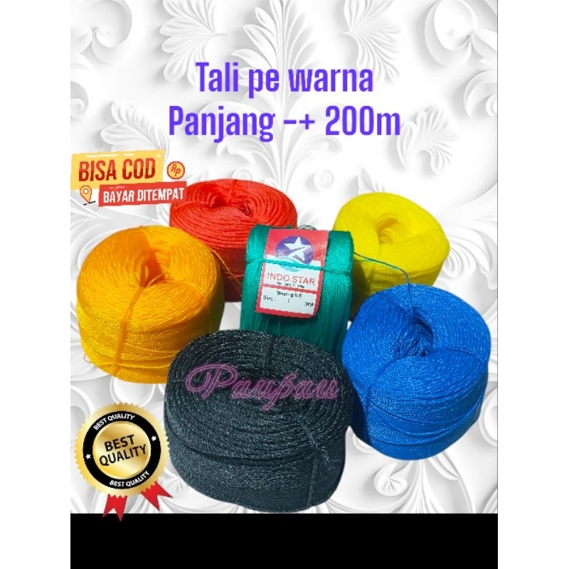 Tali pe warna 1mm / tali tambang kecil / tali kenur kecil / tali lato lato / tali layangan / tali uk