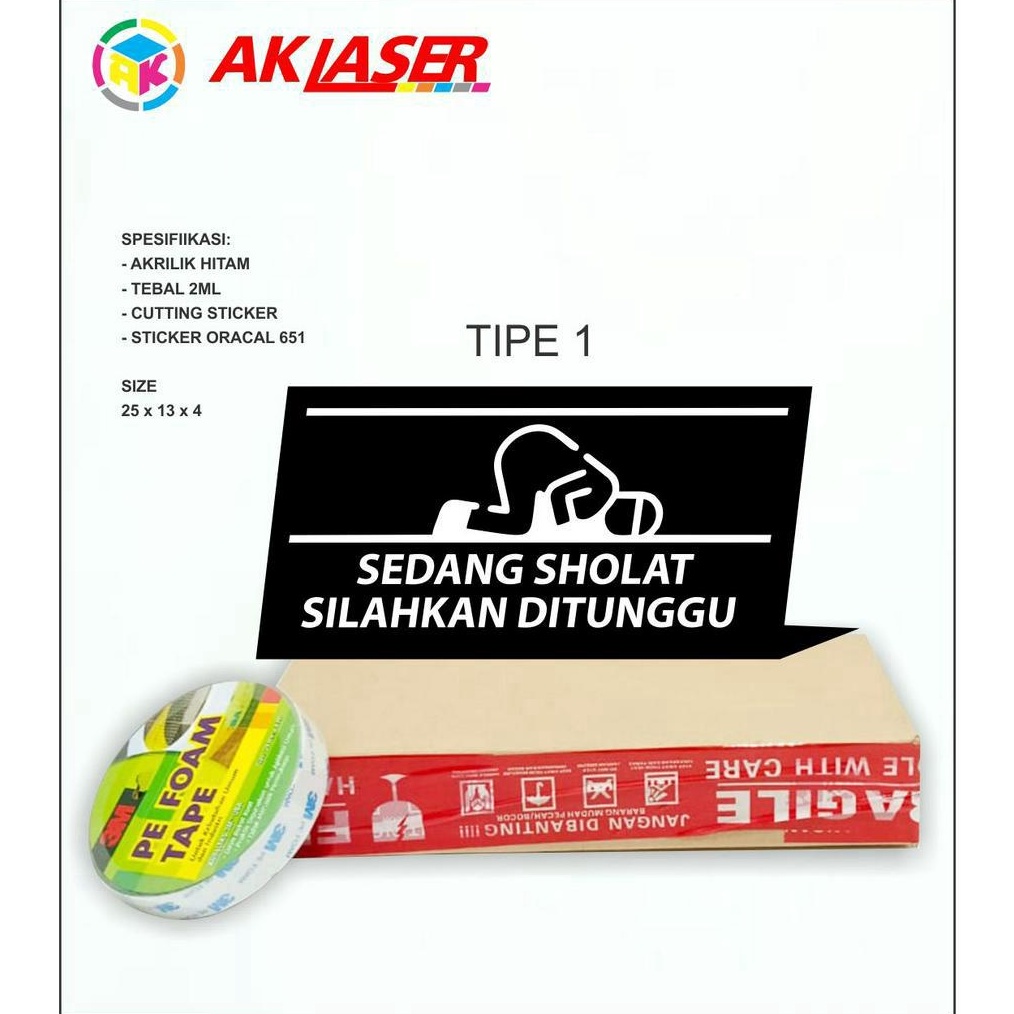 

KODE L39Y Akrilik Sign Displey Meja Sedang Shalat Tipe 1 Acrylic Signage Sticker Signboard