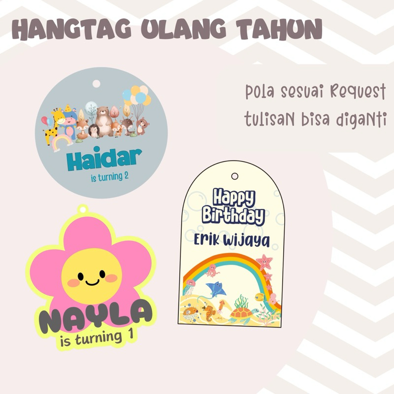 

Hang Tag Ulang Tahun Anak • Hangtag Baby Born • Hangtag Souvenir Ulang Tahun