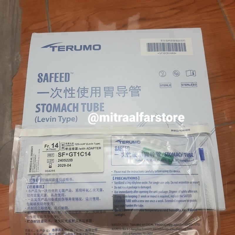 NGT Stomach Tube fr 14 Terumo Selang Bantu Makan Dewasa