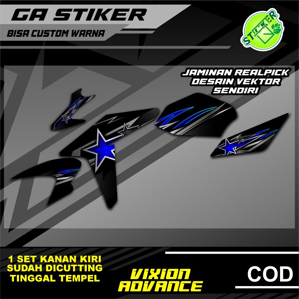 STRIPPING MOTOR KEREN YAMAHA VIXION ADVANCE STAR DIESEL LIVERY TERBARU SUDAH DI CUTTING TINGGAL TEMP