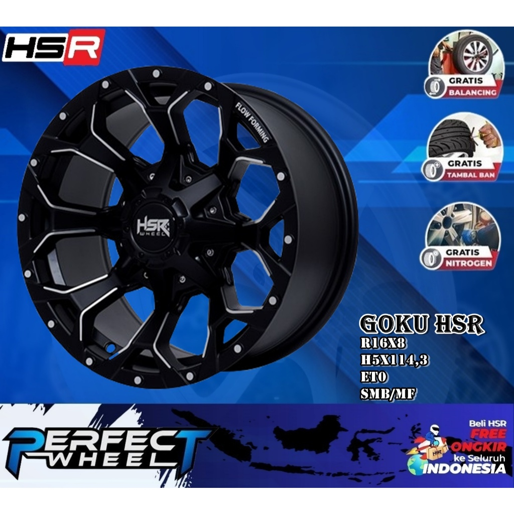 Velg Mobil Terios,Rush,Innova,Captiva,Taruna R16 Hsr Wheel Goku Velg Offroad Lebar 8 ET 0