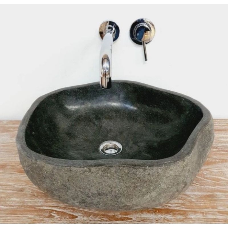 wastafel batu alam/wastafel batu kali/river stone