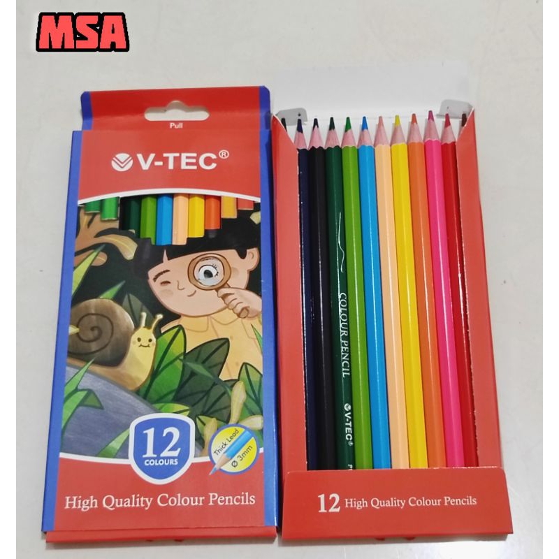

Pensil 12 warna panjang V-tec | pencil 12 color v-tec