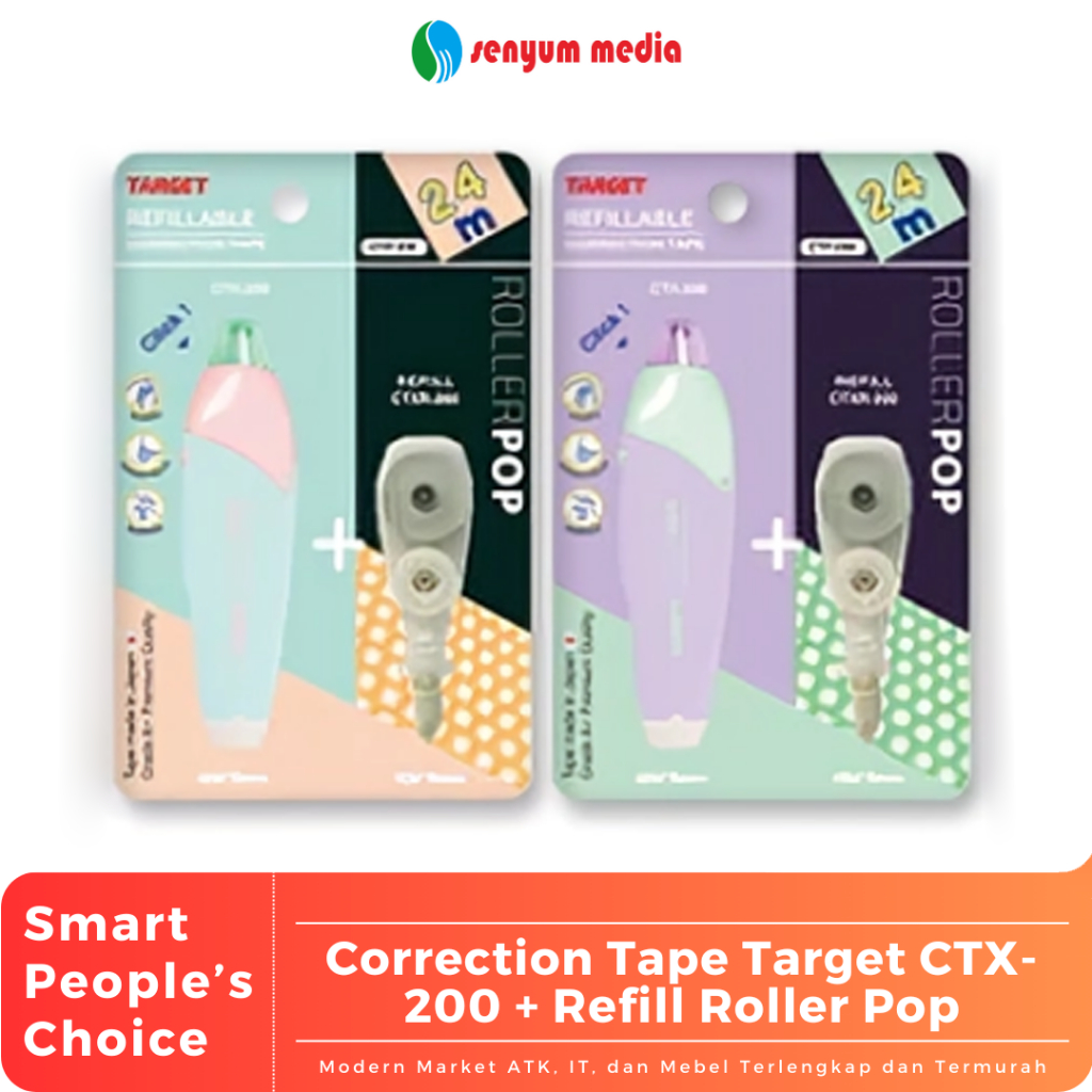 

Correction Tape Target CTX-200 + Refill Roller Pop (1 Pcs) (S:PCS)