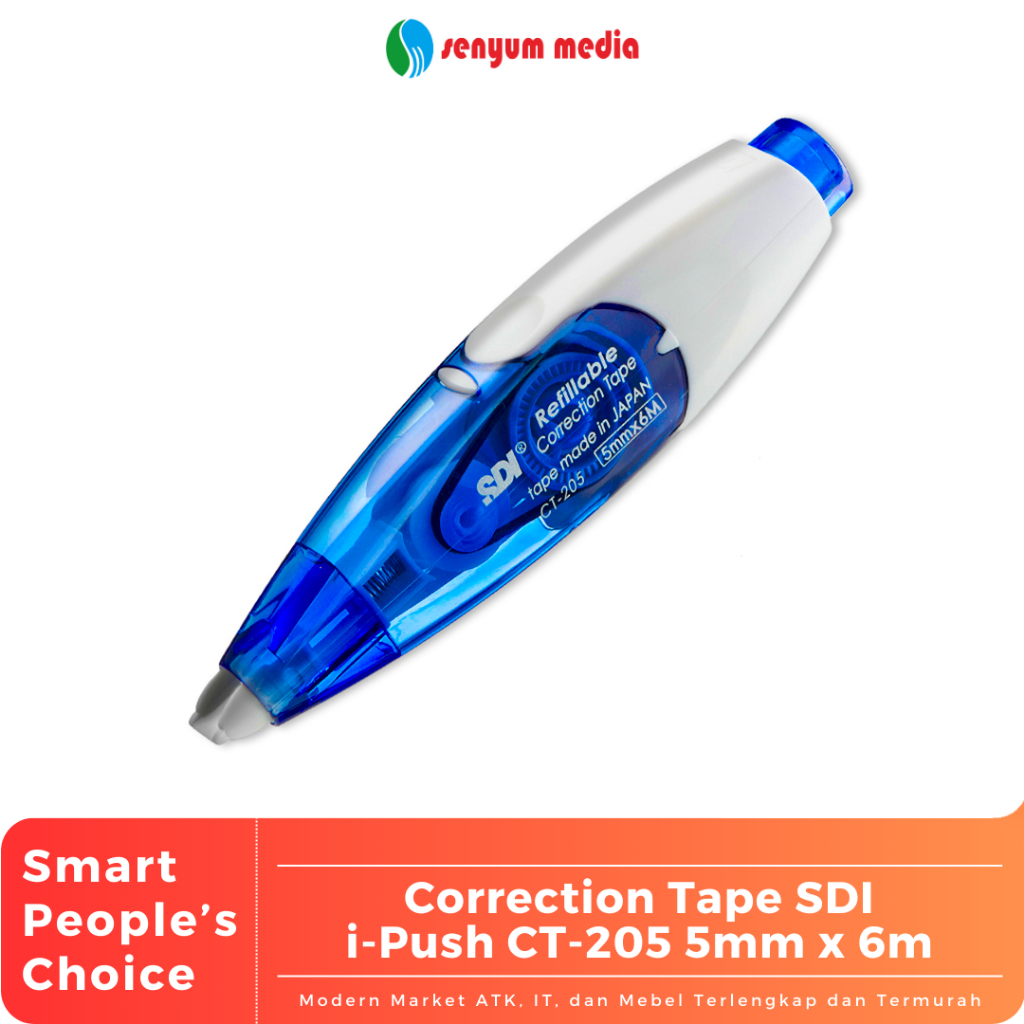 

Correction Tape SDI i-Push CT-205 5mm x 6m (1 Pcs) (S:PCS)