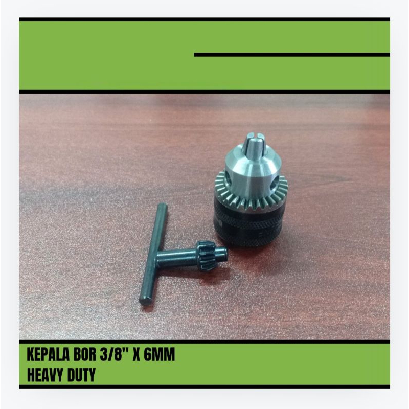 Kepala Bor 6mm Drill Chuck + kunci Kepala bor 6mm
