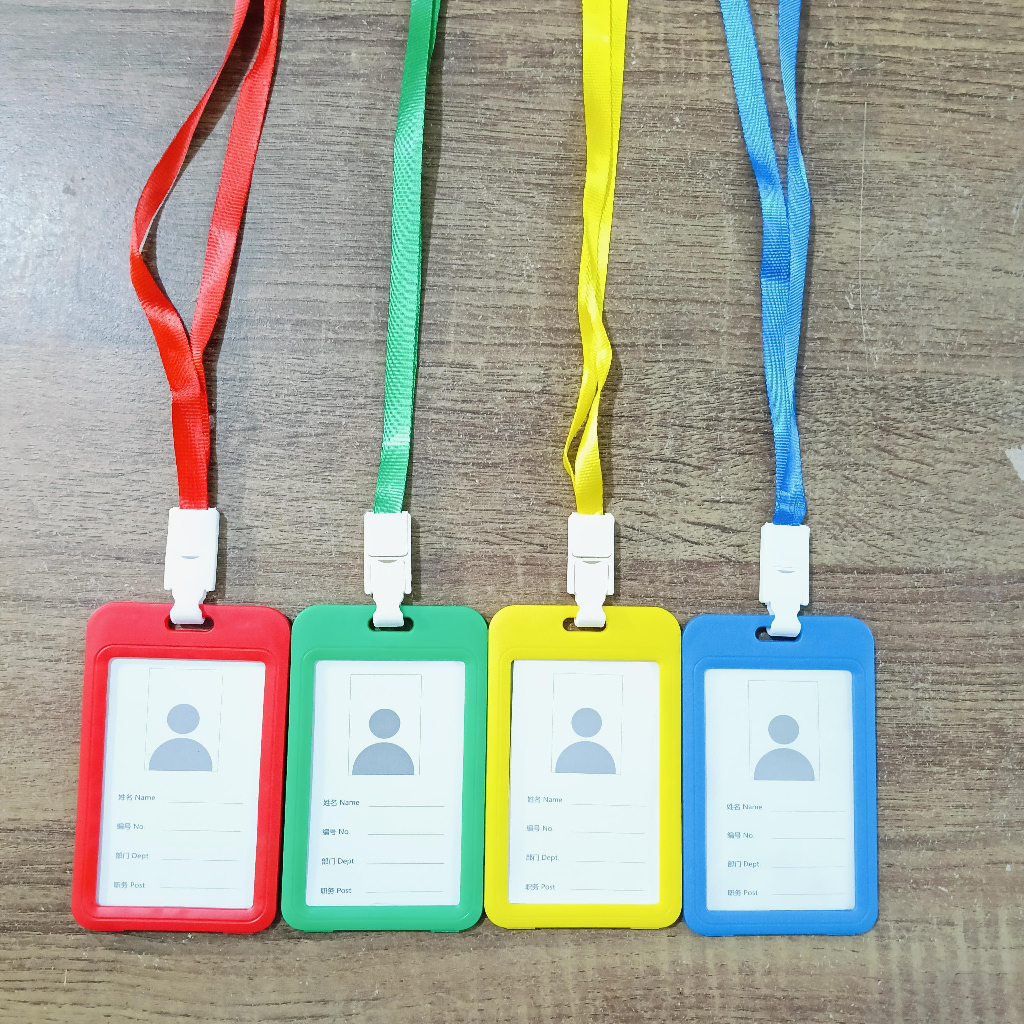 

NAME TAG ID CARD HOLDER + TALI GANTUNGAN NAMA MERAH BIRU KUNING HIJAU