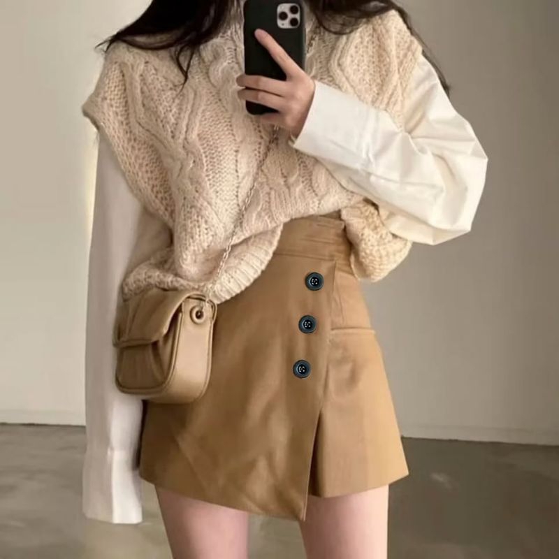 Korean Mini Skirt - Rok Celana Pendek Wanita Hotpants terbaru - Mini Skirt Style Korea Jumbo