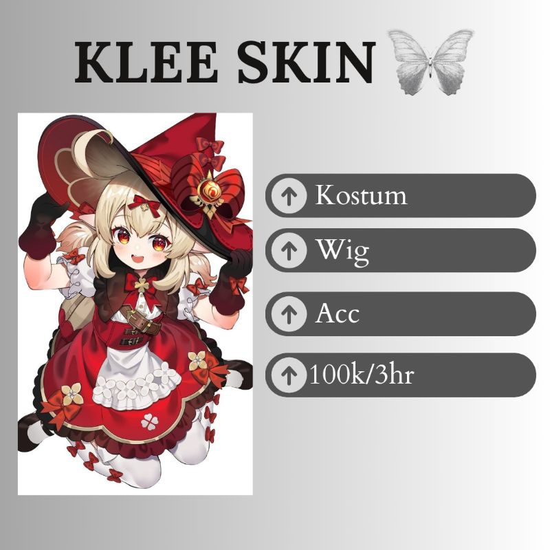 RENTAL KOSTUM KLEE SKIN GENSHIN IMPACT