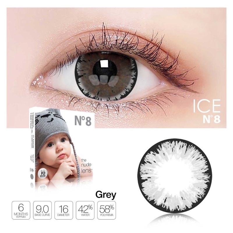 Softlens exoticon Ice n8 16mm the nude lens Grey