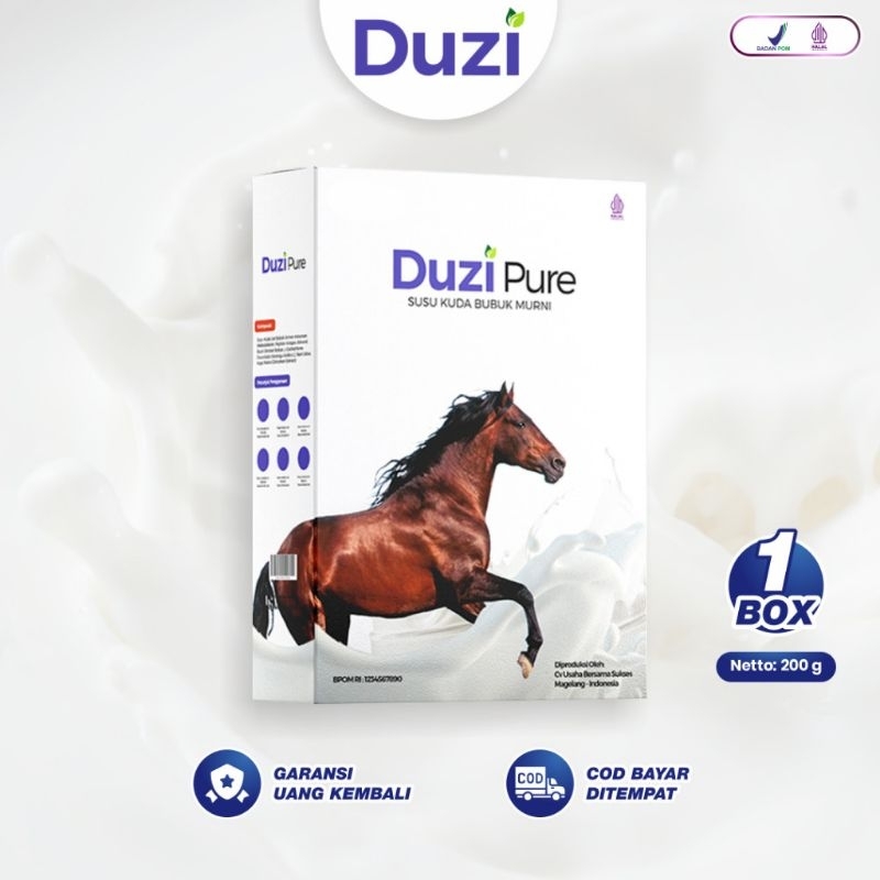 

Duzi Pure Susu Kuda Lombok Murni Herbal Bubuk 200gr 1 Box