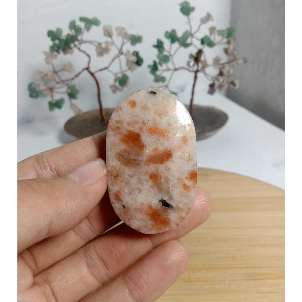 Batu Natural Golden Sunstone Palm (5)