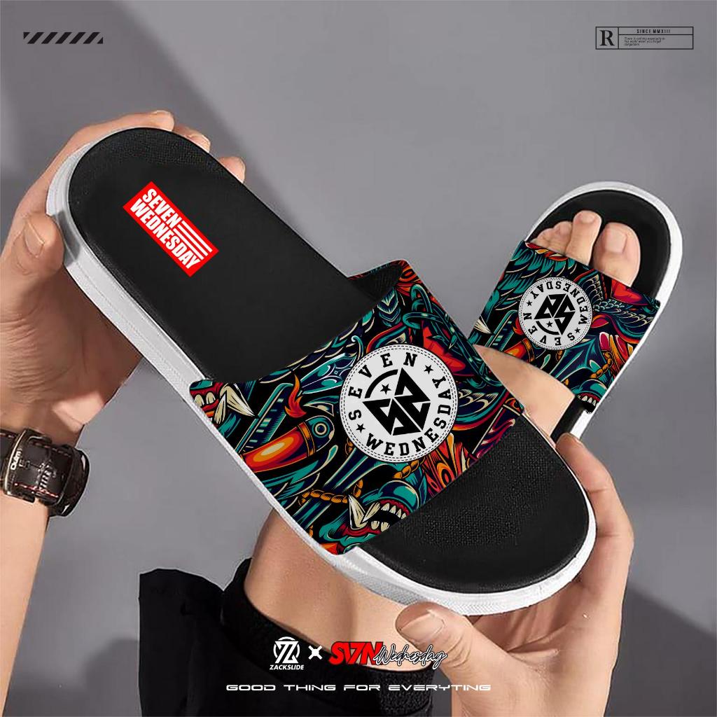 KING Sandal Selop Pria 874H Motif Keren Sandal Slide Unisex Terbaru Sandal Slip On Wanita Kekinian
