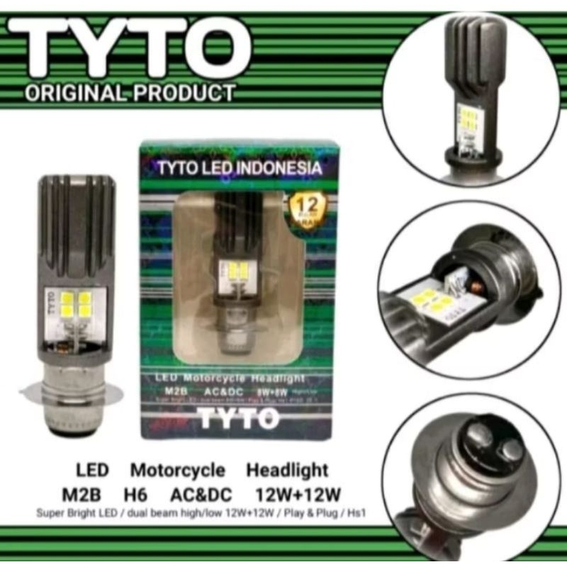 LAMPU DEPAN UTAMA LED TYTO 2 SISI AC DC / BOHLAM LED DEPAN TYTO ORIGINAL / LAMPU LED TYTO ORIGINAL