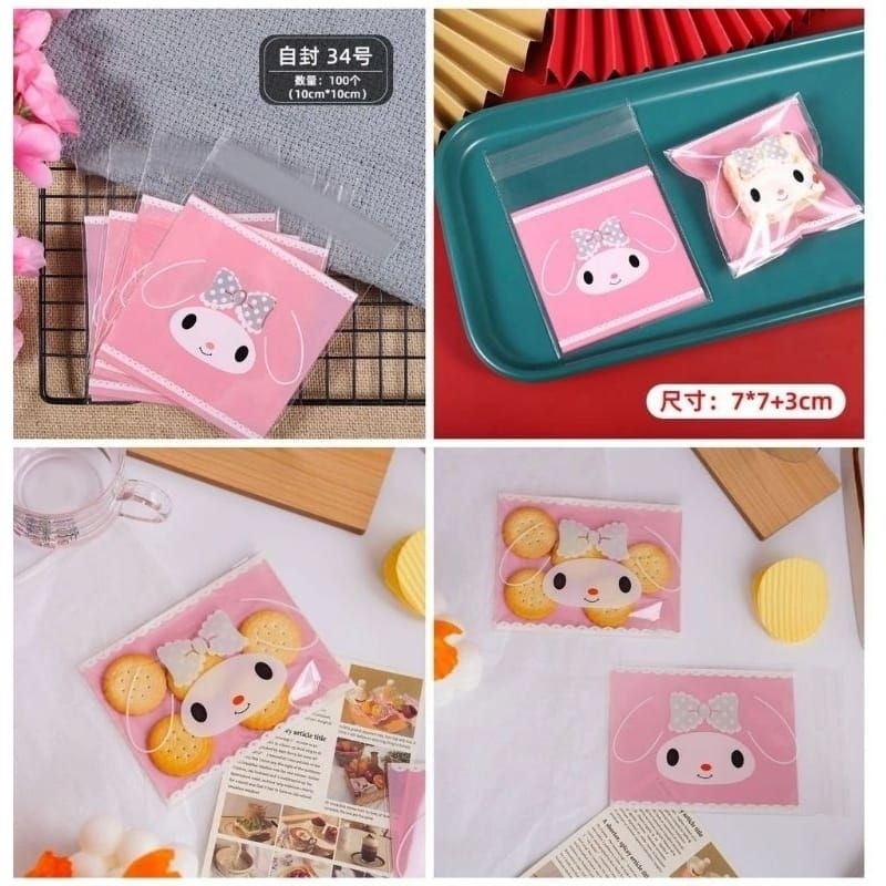

(isi 100pcs) plastik cookies melody 7x7cm, 10x10cm ,10x13cmmelody bunga /plastik kemasan kue
