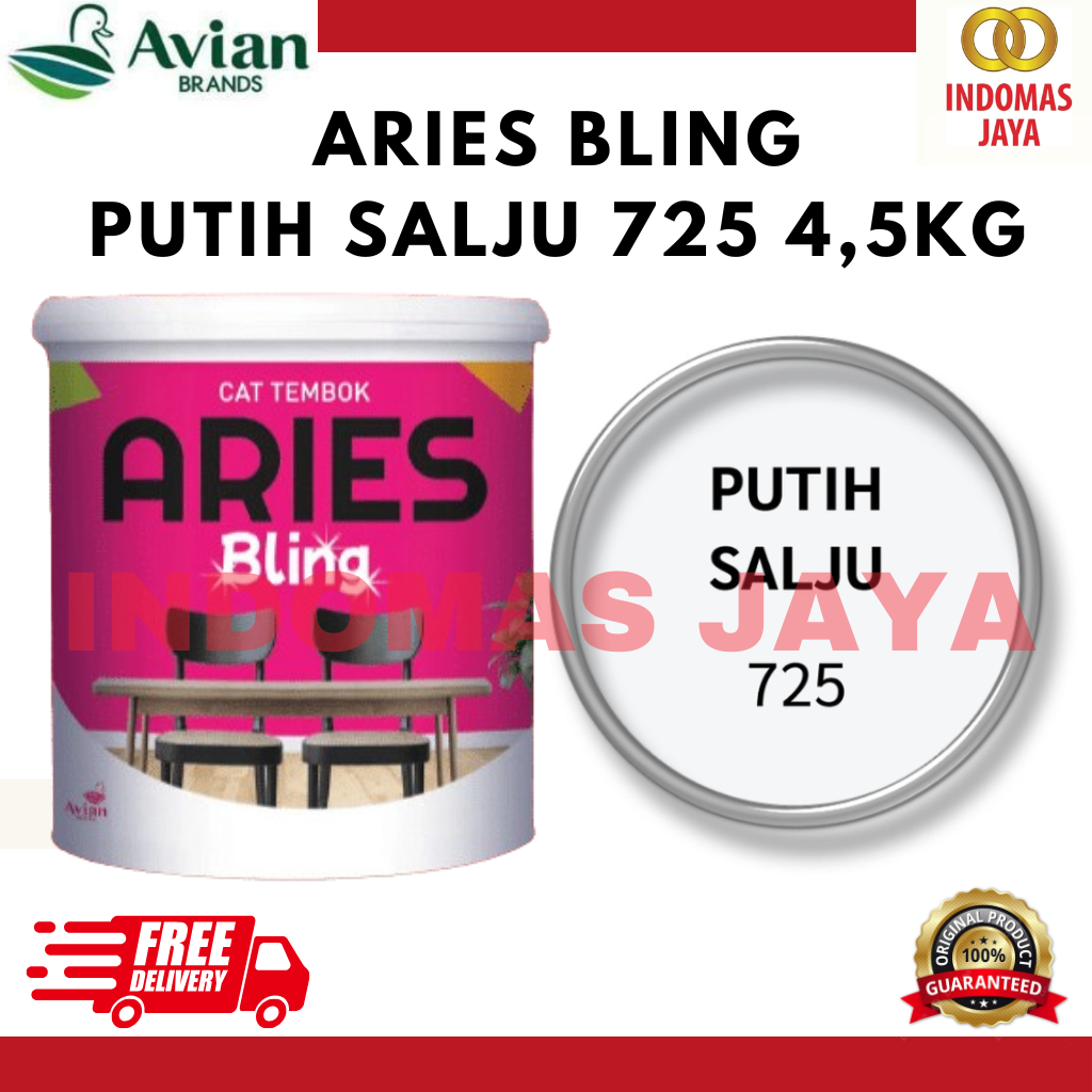 Cat Tembok Interior ARIES BLING Kemasan 4,5Kg - PUTIH SALJU 725