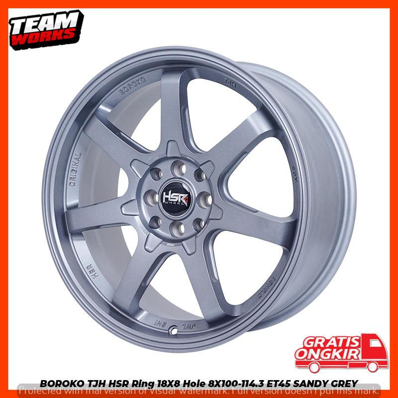 VELG MOBIL RING18 BOROKO TJH HSR PELK R18 PCD8X100-114,3 GREY UNTUK VIOS YARIS RAIZE CIVIC MOBILIO