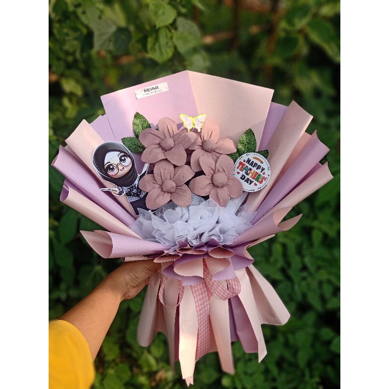 Buket hijab segi empat/buket hijab/buket hari guru