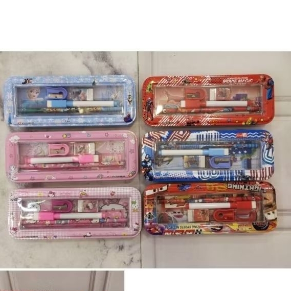 

kotak pensil lengkap karakter 1 lusin isi 12 pcs