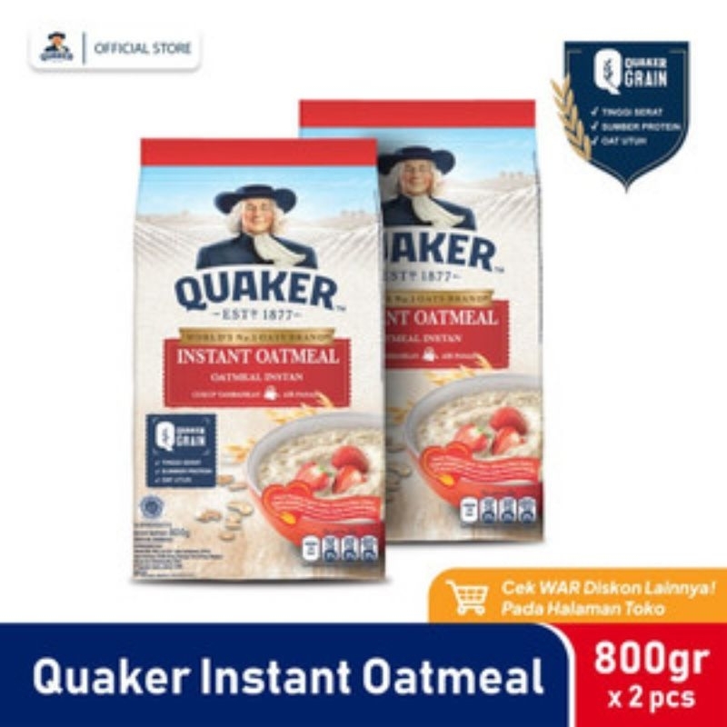 

Quaker oatmeal instan / quick cook pck 800gr X 2pcs