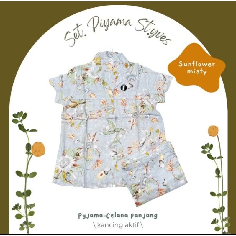 piyama nevada lengan pendek celana panjang