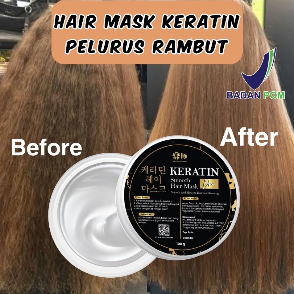 Barang baru FLEO Hair Mask Keratin Smoothing 1gr  Masker Keratin Pelurus Rambut Korea  Hair Mask BPO