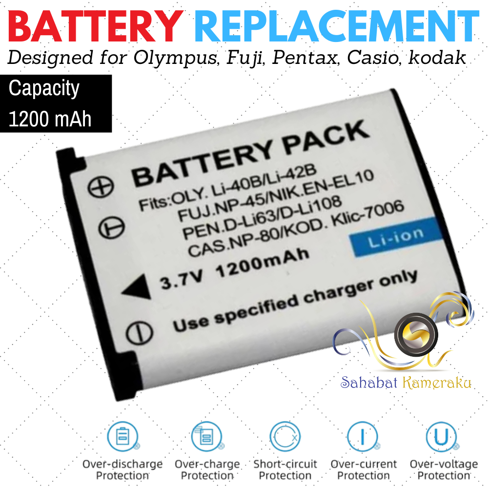 Baterai NP-80 Battery Casio Exilim EX-G1 EX-H5 EX-H50 EX-Z1 EX-Z2 EX-Z16 EX-Z33 EX-Z115 EX-Z270 EX-Z