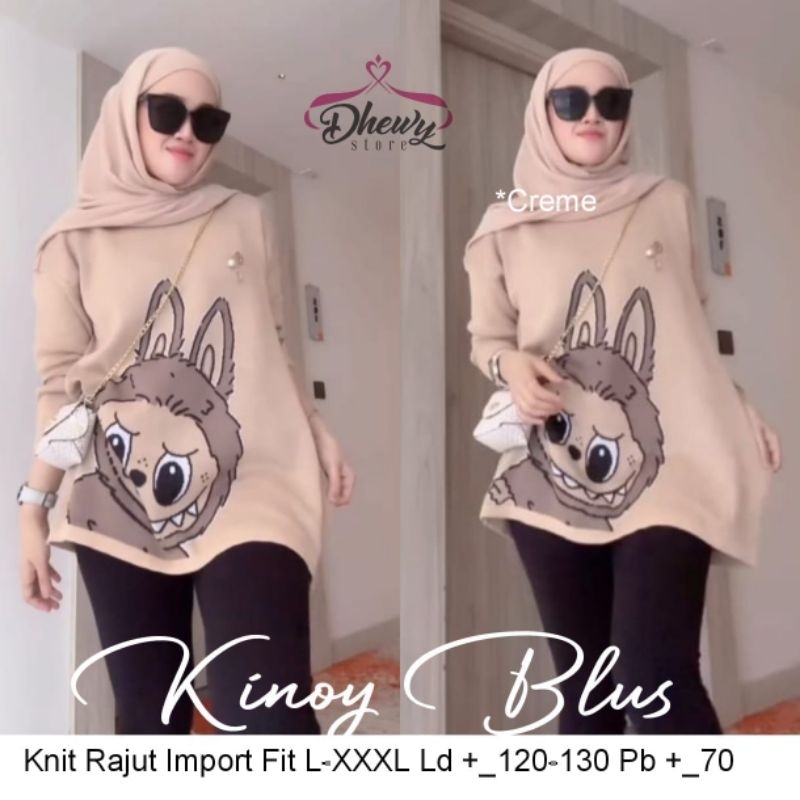 ATASAN BLOUSE JUMBO/KINOY/BLOUSE TOP WANITA KNIT RAJUT IMPORT JUMBO LD 130 CM FIT XXXL