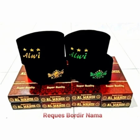 Peci Custom Nama / Kopeah Songkok Anak Bordir