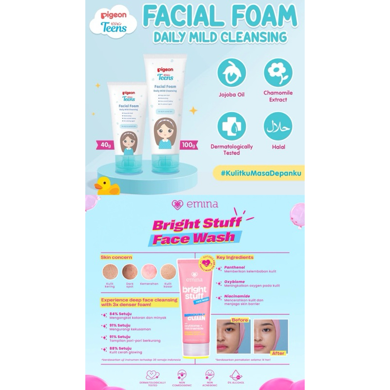 produk skincare emina dan pigeon