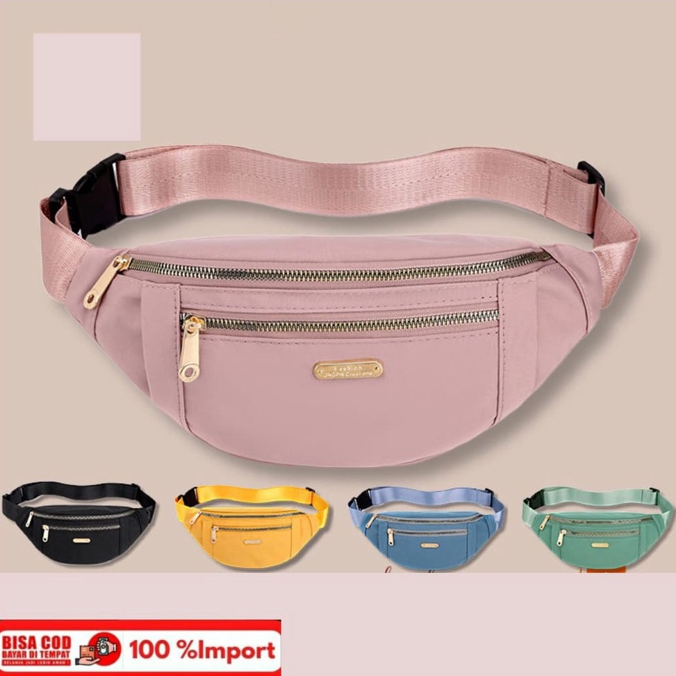 Action Now Tas Pinggang Ransel Wanita Impor Tas Pinggang Selempang Dada Kain Oxford Kualitas Tinggi 