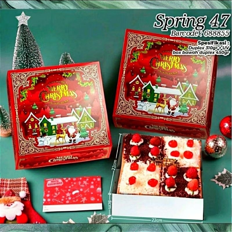 

Christmas Cake Box Kue Natal Dus Packaging 22cm