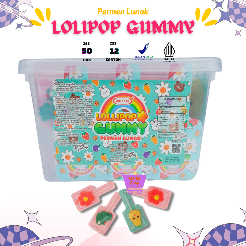 

SWEETME PERMEN GUMMY LOLIPOP TOPLES ISI 50 PCS / PERMEN LUNAK VIRAL KARAKTER